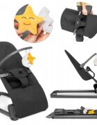Kidnort Balansoar pentru copii ergonomic cu centura de siguranta Bara de protectie detasabila pliabil si usor de transportat Vinbar Black