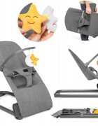 Kidnort Balansoar pentru copii ergonomic cu centura de siguranta bara de protectie detasabila pliabil si usor de transportat Vinbar Grey