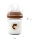 Kidnort Biberon anti-colici nivel de debit scazut 1 Blabaer Brown din PU durabil si rezistent capacitate 125 ml 0-3 luni