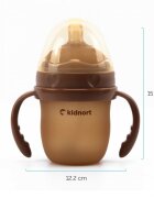 Kidnort Biberon anti-colici pentru bebelusi 0-3 luni Eple sterilizabil cu pai moale din silicon si biluta gravitationala incorporata maner ergonomic detasabil capacitate 150 ml Brown