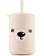 Kidnort Cana din silicon pentru copii cu capac si pai 200 ml Retter Mjolk Teddy Bej