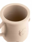Kidnort Cana din silicon pentru copii cu manere laterale pai flexibil si capac anti-scurgere 200 ml Retter Mjolk Bej