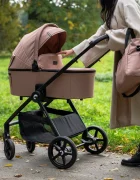Kidnort Carucior 2 in 1 pentru copii Alskar beige cu Landou pliabil capotina extensibila spatar reglabil si suport de picioare ajustabil 0 Luni+ 22kg