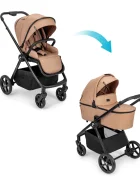 Kidnort Carucior 2 in 1 pentru copii Alskar beige cu Landou pliabil capotina extensibila spatar reglabil si suport de picioare ajustabil 0 Luni+ 22kg