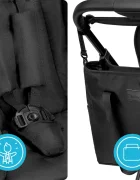Kidnort Carucior 2 in 1 pentru copii Alskar black cu Landou pliabil capotina extensibila spatar reglabil si suport de picioare ajustabil 0 Luni+ 22kg