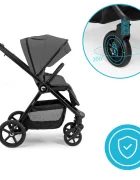 Kidnort Carucior 2 in 1 pentru copii Alskar dark gray cu Landou pliabil capotina extensibila spatar reglabil si suport de picioare ajustabil 0 Luni+ 22kg