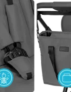 Kidnort Carucior 2 in 1 pentru copii Alskar dark gray cu Landou pliabil capotina extensibila spatar reglabil si suport de picioare ajustabil 0 Luni+ 22kg