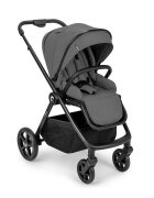 Kidnort Carucior 2 in 1 pentru copii Alskar dark gray cu Landou pliabil capotina extensibila spatar reglabil si suport de picioare ajustabil 0 Luni+ 22kg