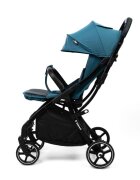 Kidnort Carucior pentru copii Fjallrav Albastru cu pliere compacta suspensie integrala spatar si viziera reglabile pana la 22 kg accesorii incluse suport pentru pahar husa transport