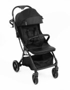 Kidnort Carucior pentru copii Fjallrav Black cu pliere compacta suspensie integrala spatar si viziera reglabile pana la 22 kg accesorii incluse suport pentru pahar husa transport