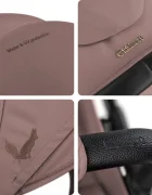Kidnort Carucior pentru copii Fjallrav Mocha Mousse cu pliere compacta suspensie integrala spatar si viziera reglabile pana la 22 kg accesorii incluse suport pentru pahar husa transport