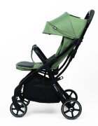 Kidnort Carucior pentru copii Fjallrav Verde cu pliere ultracompacta suspensie integrala spatar si viziera reglabile pana la 22 kg accesorii incluse suport pentru pahar husa transport