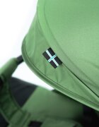 Kidnort Carucior pentru copii Fjallrav Verde cu pliere ultracompacta suspensie integrala spatar si viziera reglabile pana la 22 kg accesorii incluse suport pentru pahar husa transport