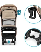 Kidnort Carucior pentru copii Sjooter Beige pliabil compact spatar reglabil copertina pliabila si impermeabila UV50+ compatibil avion roti cu suspensie accesorii incluse pana la 22 kg