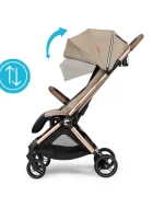 Kidnort Carucior pentru copii Sjooter Beige pliabil compact spatar reglabil copertina pliabila si impermeabila UV50+ compatibil avion roti cu suspensie accesorii incluse pana la 22 kg