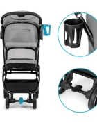 Kidnort Carucior pentru copii Sjooter Grey pliabil compact spatar reglabil copertina pliabila si impermeabila UV50+ compatibil avion roti cu suspensie accesorii incluse pana la 22 kg