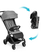 Kidnort Carucior pentru copii Sjooter Grey pliabil compact spatar reglabil copertina pliabila si impermeabila UV50+ compatibil avion roti cu suspensie accesorii incluse pana la 22 kg
