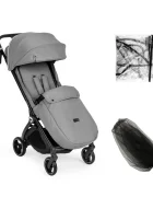 Kidnort Carucior pentru copii Sjooter Grey pliabil compact spatar reglabil copertina pliabila si impermeabila UV50+ compatibil avion roti cu suspensie accesorii incluse pana la 22 kg