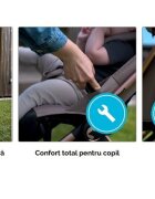 Kidnort Carucior pentru copii Sjooter Grey pliabil compact spatar reglabil copertina pliabila si impermeabila UV50+ compatibil avion roti cu suspensie accesorii incluse pana la 22 kg