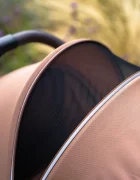 Kidnort Carucior pentru copii Snougle Beige autofold pliabil cu o singura mana ferestre de ventilatie pana la 22 kg cu suspensii accesorii practice incluse