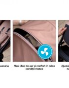 Kidnort Carucior pentru copii Snougle Black autofold pliabil cu o singura mana ferestre de ventilatie pana la 22 kg cu suspensii accesorii practice incluse