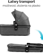 Kidnort Carucior reversibil 2 in 1 pentru copii Isbjorn Grey pliere compacta spatar si viziera reglabile roti cu suspensii pana la 22 kg Landou inclus