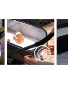 Kidnort Carucior reversibil 2 in 1 pentru copii Isbjorn Mocha Mousse pliere compacta spatar si viziera reglabile roti cu suspensii pana la 22 kg Landou inclus