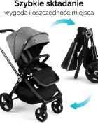 Kidnort Carucior reversibil 2 in 1 pentru copii Isbjorn Summer Sand pliere compacta spatar si viziera reglabile roti cu suspensii pana la 22 kg Landou inclus