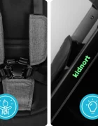 Kidnort Carucior reversibil pentru copii cu pliere compacta spatar si viziera reglabile Isbjorn Arctic Grey pana la 22 kg roti cu suspensii accesorii incluse suport pentru pahar