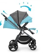 Kidnort Carucior reversibil pentru copii cu pliere compacta spatar si viziera reglabile Isbjorn Black pana la 22 kg roti cu suspensii accesorii incluse suport pentru pahar