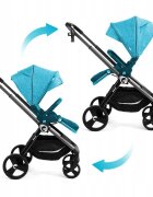 Kidnort Carucior reversibil pentru copii cu pliere compacta spatar si viziera reglabile Isbjorn Blue pana la 22 kg roti cu suspensii accesorii incluse suport pentru pahar