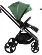 Kidnort Carucior reversibil pentru copii cu pliere compacta spatar si viziera reglabile Isbjorn Green pana la 22 kg roti cu suspensii accesorii incluse suport pentru pahar