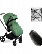 Kidnort Carucior reversibil pentru copii cu pliere compacta spatar si viziera reglabile Isbjorn Green pana la 22 kg roti cu suspensii accesorii incluse suport pentru pahar
