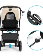 Kidnort Carucior reversibil pentru copii cu pliere compacta spatar si viziera reglabile Isbjorn Summer Sand pana la 22 kg roti cu suspensii accesorii incluse suport pentru pahar