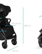 Kidnort Carucior sport 0-48 luni pana la 22 kg cu pliere compacta Sjolejon Sea Lion Grey