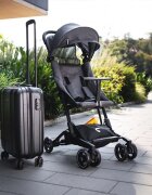 Kidnort Carucior sport pentru copii Snopetrel Grey ultracompact pentru avion cu roti moi din EVA cu geanta de transport husa de picioare si accesorii incluse pana la 22 kg
