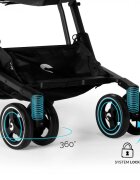 Kidnort Carucior sport pentru copii ultracompact cu roti moi din EVA cu geanta de transport husa de picioare si accesorii incluse pana la 22 kg Snopetrel Black