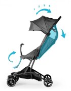 Kidnort Carucior sport pentru copii ultracompact cu roti moi din EVA cu geanta de transport husa de picioare si accesorii incluse pana la 22 kg Snopetrel Black