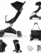 Kidnort Carucior sport pentru copii ultracompact cu roti moi din EVA cu geanta de transport husa de picioare si accesorii incluse pana la 22 kg Snopetrel Black