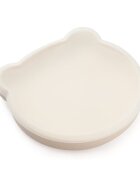Kidnort Farfurie cu capac pentru copii cu baza antiderapanta 400 ml Retter Mjolk Bej