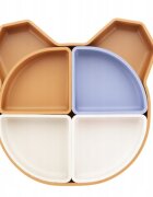 Kidnort Farfurie din silicon 4in1 cu compartimente detasabile Retter Brun