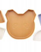 Kidnort Farfurie din silicon 4in1 cu compartimente detasabile Retter Brun