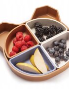 Kidnort Farfurie din silicon 4in1 cu compartimente detasabile Retter Brun