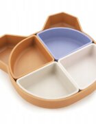 Kidnort Farfurie din silicon 4in1 cu compartimente detasabile Retter Brun