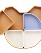 Kidnort Farfurie din silicon 4in1 cu compartimente detasabile Retter Brun