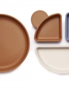 Kidnort Farfurie din silicon cu 3 compartimente detasabile Retter Brun
