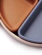 Kidnort Farfurie din silicon cu 3 compartimente detasabile Retter Mjolk Bej