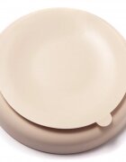 Kidnort Farfurie din silicon cu 3 compartimente detasabile Retter Mjolk Bej