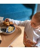Kidnort Farfurie din silicon cu 3 compartimente detasabile Retter Mjolk Bej