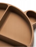 Kidnort Farfurie din silicon cu 3 compartimente Retter Brun